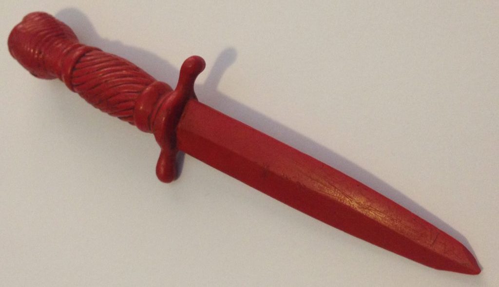 My Red Rubber Knife from the early 60's - hard rubber that can do damage!