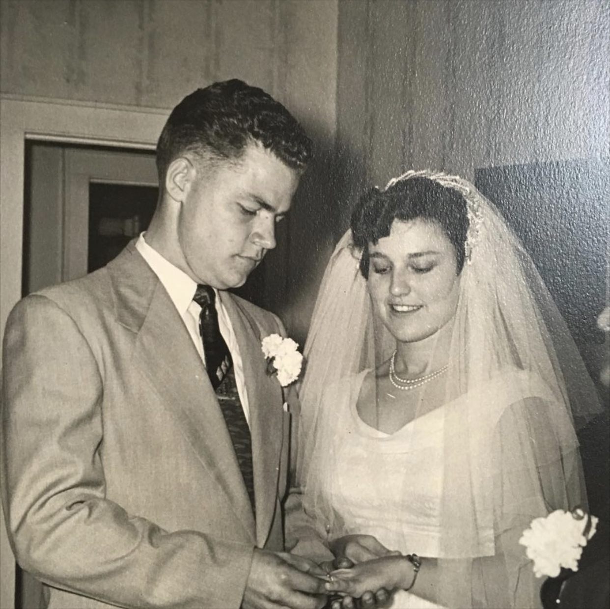 Mom and Dad, Wedding Day, 03/27/1954
