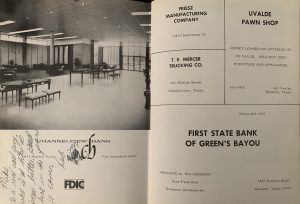 First State Bank of Greens Bayou in Channelview High School Annual, Circa 1969