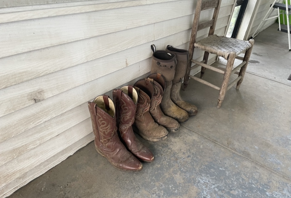 Line of Boots for working