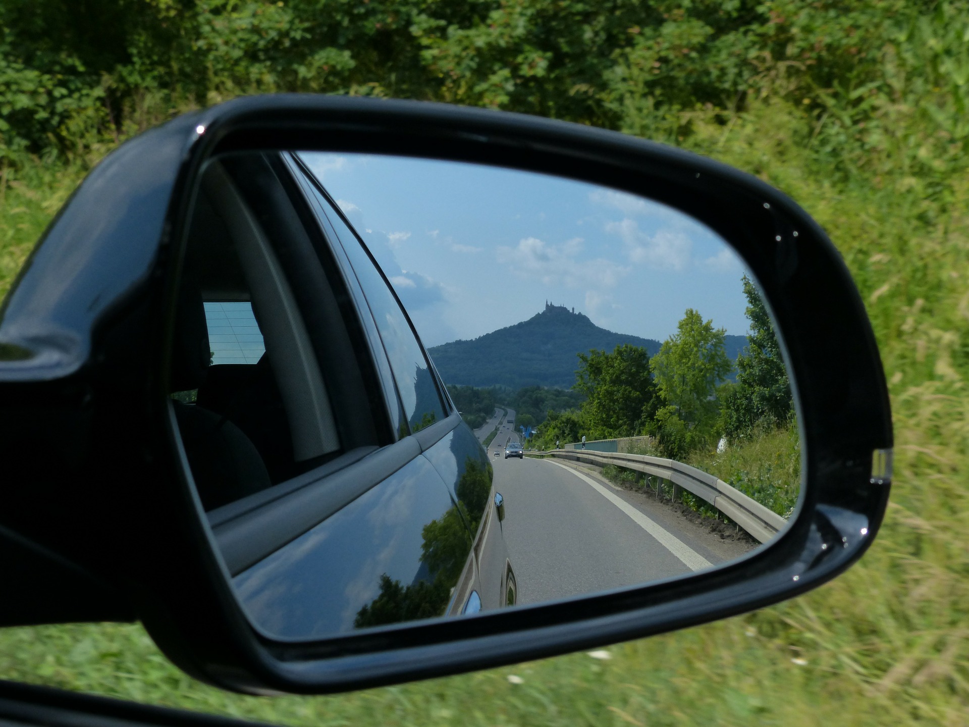 Farewell to image in rearview mirror