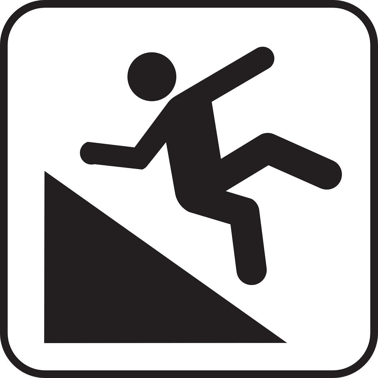 Falling Stick figure on slope