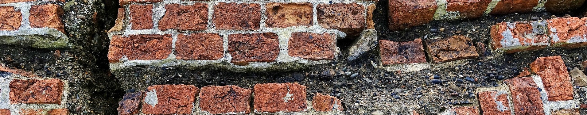 Failing brick wall to show nothing lasts forever