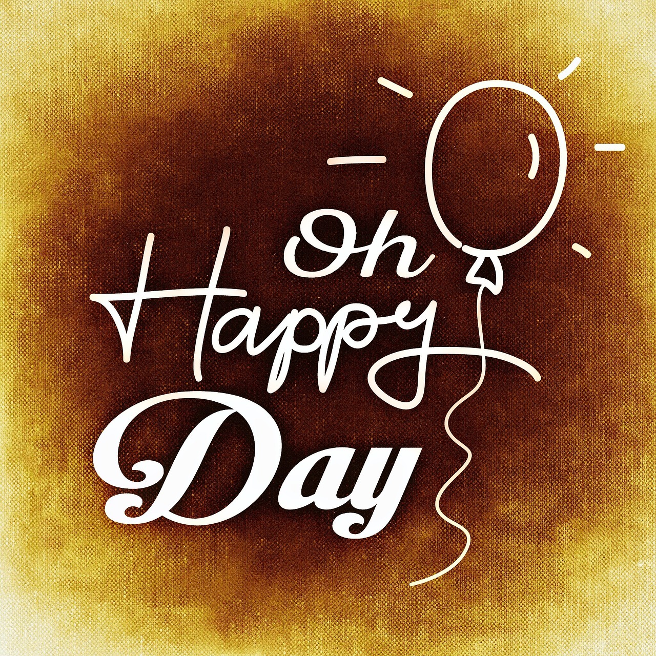 The words Oh Happy Day and a Balloon