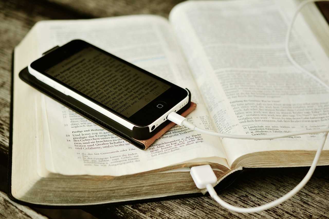 Bible connected to smart phone