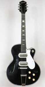 1950s Black Hollow Body Electric Guitar