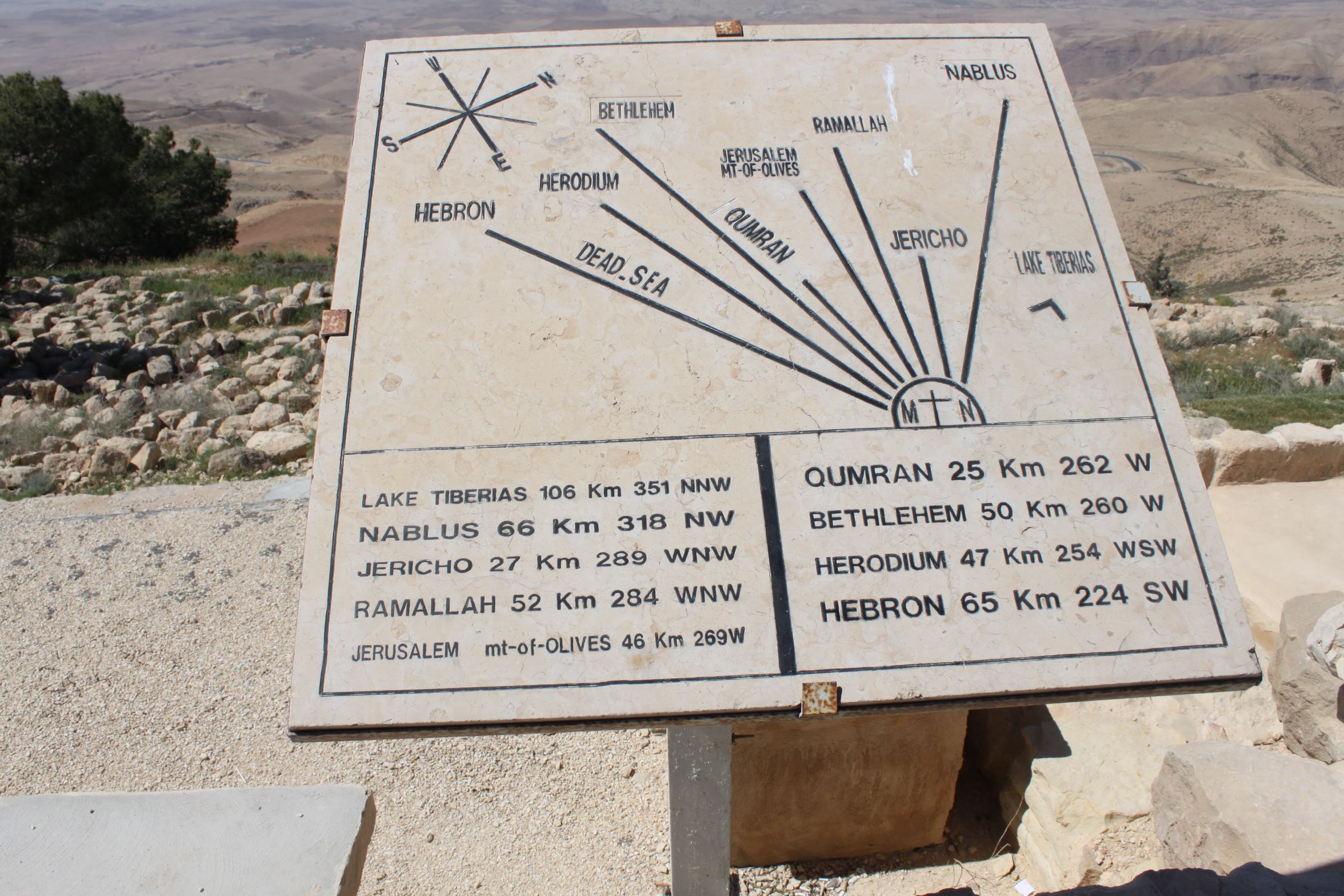 Mt Nebo Marker where Moses Viewed the Promised Land