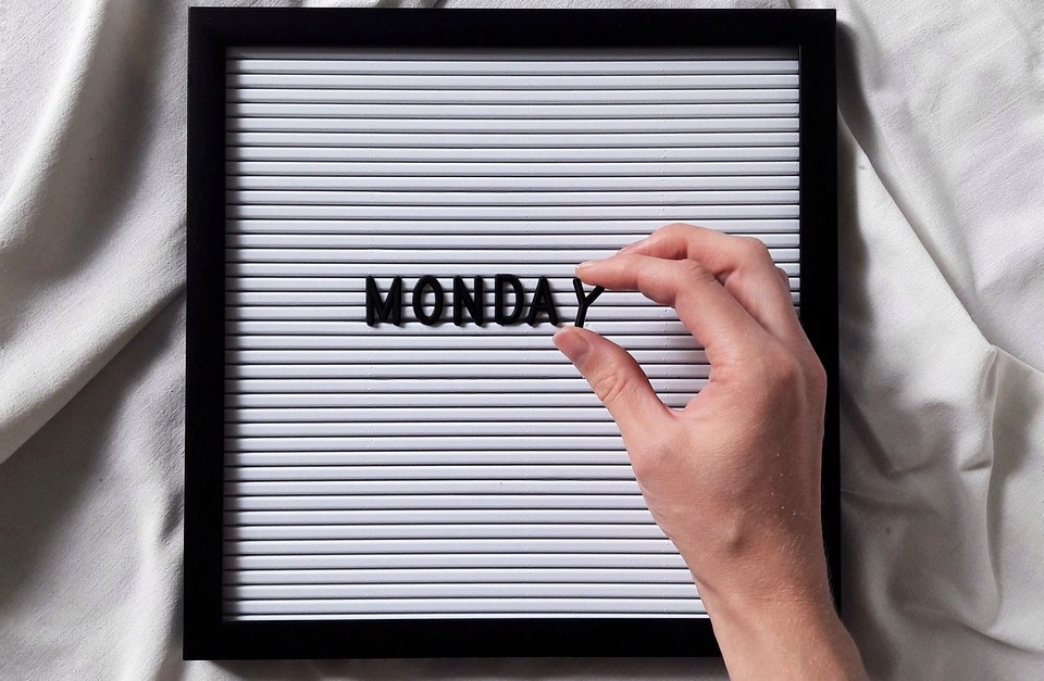 Creating Monday on a sign board