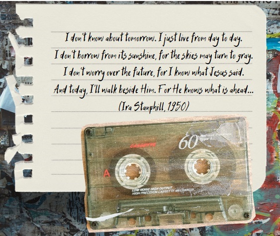 Lyrics to a song with a cassette tape