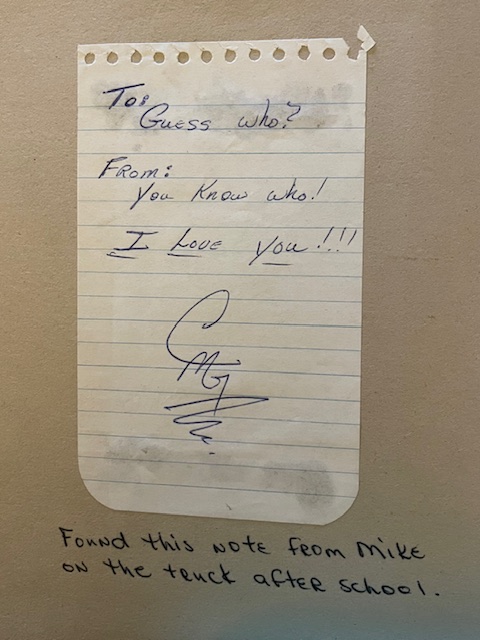 Note From Mike to Brenda circa 1973