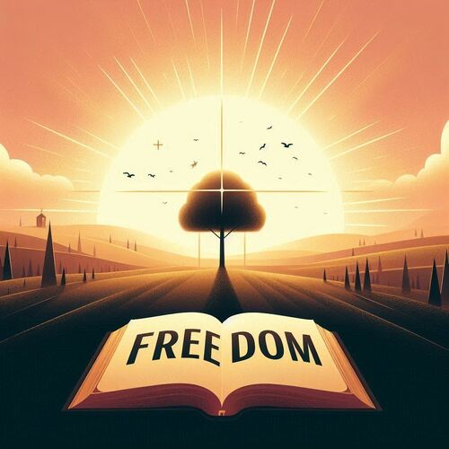 Bible, Sun, Light and the words Freedom