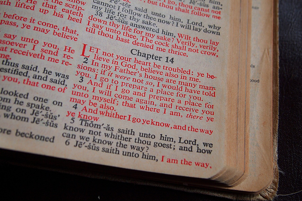 Open Bible to words of Christ