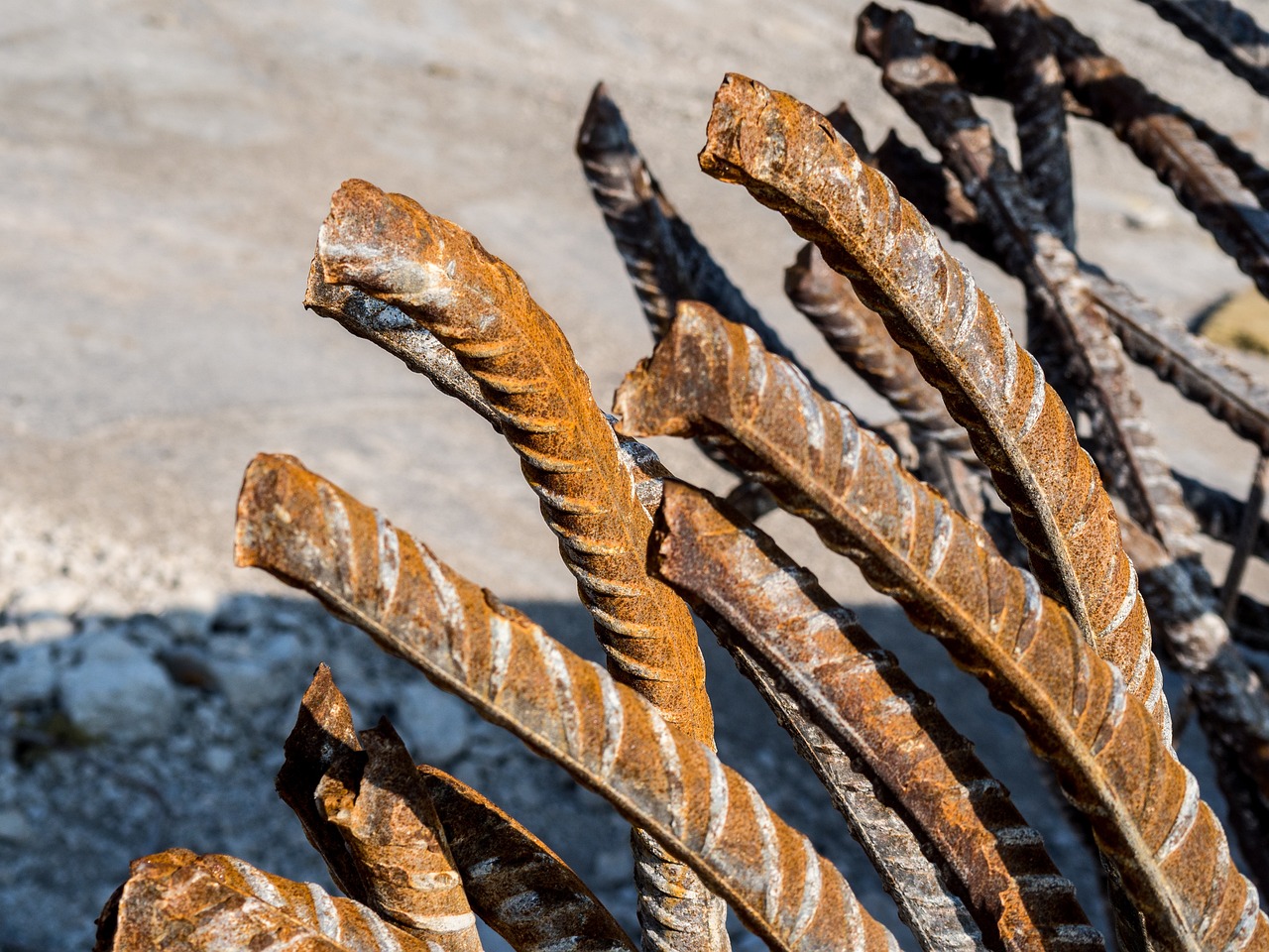 Rebar used in a construction site