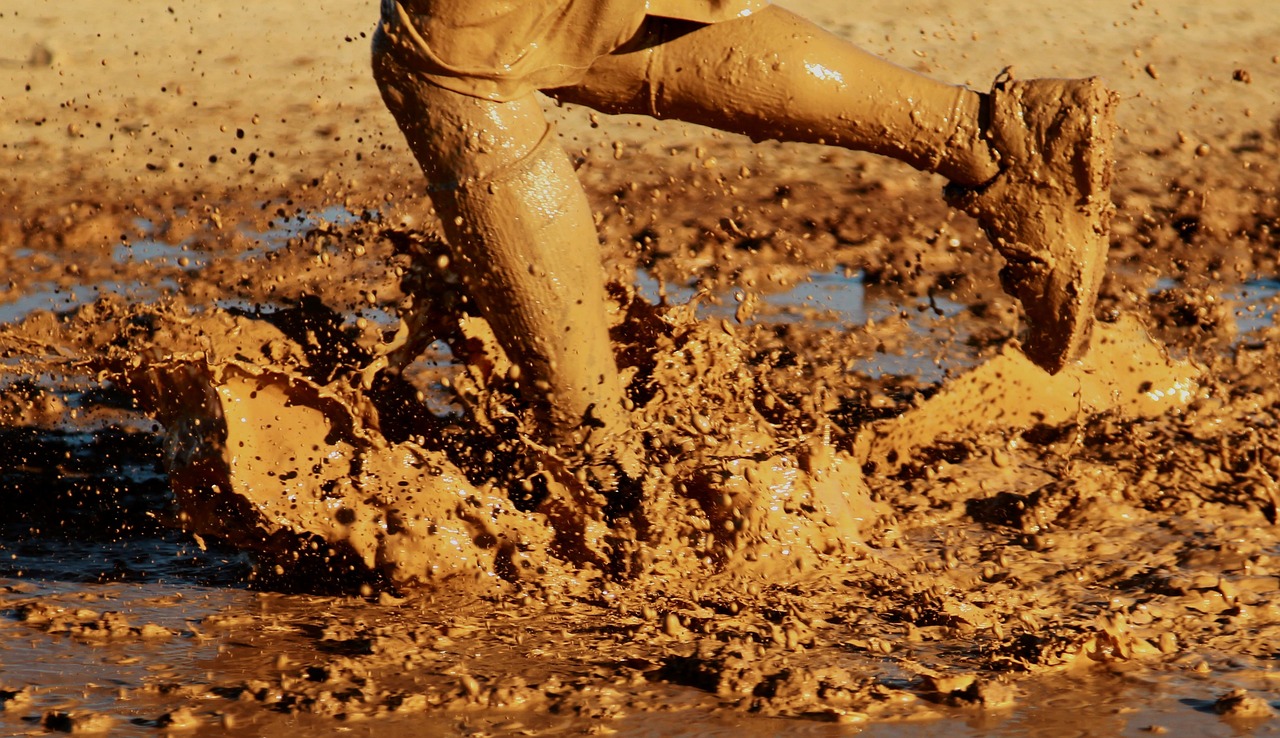 Running through deep mud